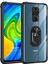 Xiaomi Redmi Note 9 Kılıf Grande Clear Ring Holder Siyah 1