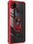 Xiaomi Redmi 9C Kılıf Grande Clear Ring Holder Kırmızı 2