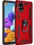 Samsung Galaxy M51 Kılıf Military Ring Holder Kırmızı 1