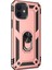 Apple iPhone 12 Kılıf Military Ring Holder Rose Gold 2