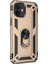 Apple iPhone 12 Kılıf Military Ring Holder Gold 2