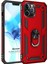 Apple iPhone 12 Pro Max Kılıf Military Ring Holder Kırmızı 1
