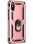 Xiaomi Redmi 9A Kılıf Military Ring Holder Rose Gold 2