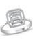 0.25 Ct. Modern Tasarım Çift Sıra Baget Pırlanta Yüzük 1