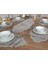 Tropikhome Amerikan Servis Supla ve Runner Seti 6 Kişilik Set Venice Gri 7 Parça 1