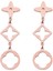 Çelik Üç Çiçekli Sallantılı Halka Küpe - Rose 1