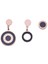Çelik Üçlü Roma Rakamlı Rondela Sedef Taşlı Küpe - Rose 1