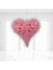 Dekoratif Hasır Kalp, 30 x 25 x 6 cm - Pembe 1