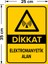 - Dikkat Elektromanyetik Alan Levhası - Dekote Malzeme 25X35Cm 2