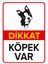 - Dikkat Köpek Var Levhası / Sevimli Boston Terrier - Dekote Malzeme 25X35Cm 1