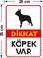- Dikkat Köpek Var Levhası Siyah Boston Terrier - Dekote Malzeme 25X35Cm 2