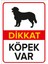 - Dikkat Köpek Var Levhası Cachorro Silhueta - Dekote Malzeme 25X35Cm 1