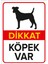 - Dikkat Köpek Var Levhası Rottweiler - Dekote Malzeme 25X35Cm 1