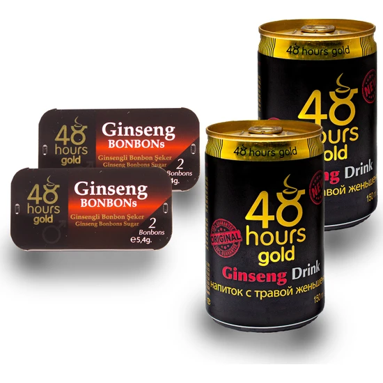48 Hours Gold  48 Hours Gold Ginseng Içecek 2 'li 48 Hours Gold Ginseng Bonbon 2 'li