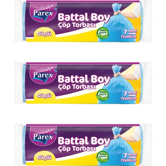Parex Güçlü Çöp Torbası Battal Boy 3' Lü Paket