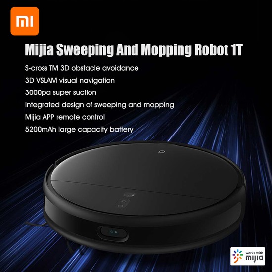 Xiaomi Mijia Süpürme Robotu Süpürge 1t SCross 3D (Yurt Fiyatı