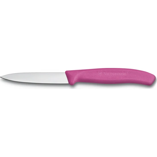 Victorinox 10Cm Soyma Bıçağı (Düz Ağızlı) - Pembe