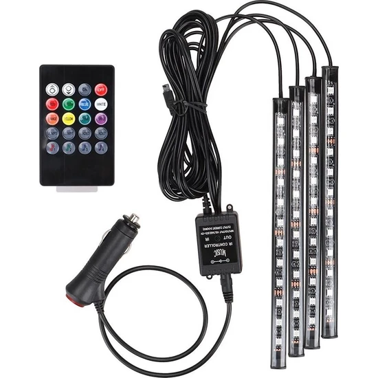 Tekstore 12 Ledli Ayak Altı LED Sese Duyarlı Rgb Kumandalı LED