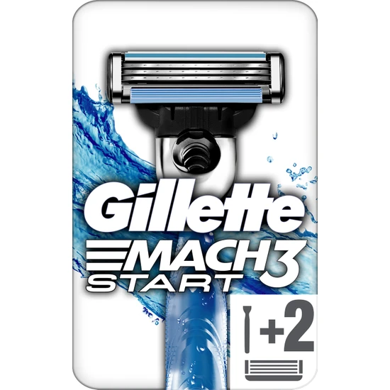 Gillette Mach 3 Start Aqua Grip Tıraş Bıçağı + Yedek Bıçak 2'li