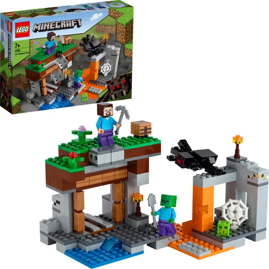 LEGO® Minecraft# Terk Edilmiş Maden 21166 - 7 Yaş ve Üzeri Macera Oyunu Seven Çocuklar İçin Oyuncak Örümcek İçeren Yaratıcı Oyuncak Yapım Seti (248 Parça)