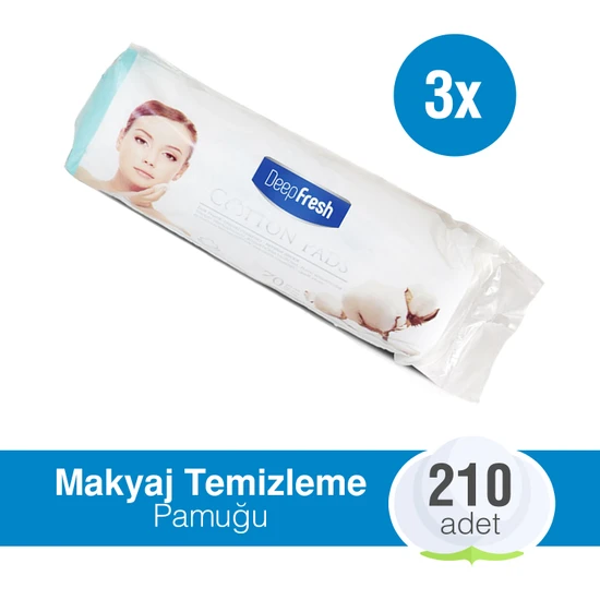 Deep Fresh Makyaj Temizleme Pamuğu 3'lü Paket 210 Adet