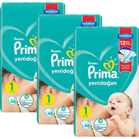 Prima Bebek Bezi Aktif Bebek 1 Beden 144 Adet Aylık Fırsat