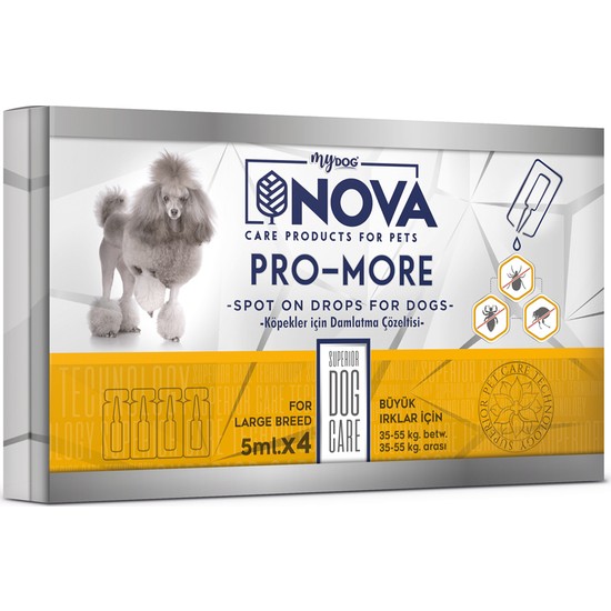 My Dog Nova Büyük Irk Köpek Ense Damlası (5ml x 4 Adet) 35-55 kg Arası