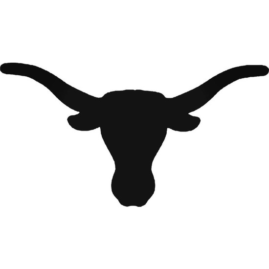Universal Texas Longhorn Cow Kuru Kafa 3 Sticker Araba Oto Arma Duvar Sticker Ev Dekoratif Çıkartma 20 x 20 cm Siyah