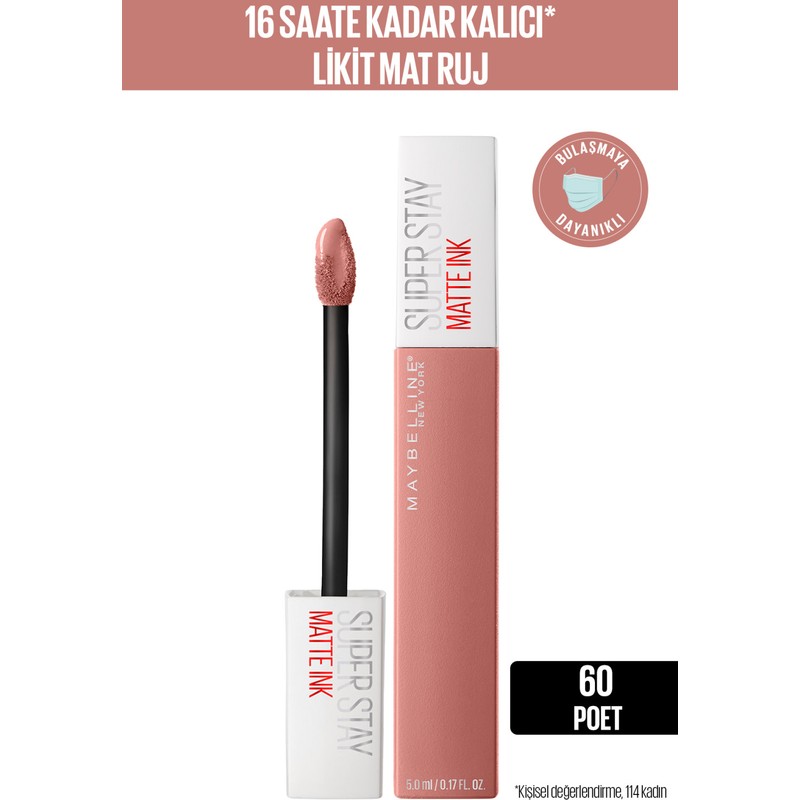 Maybelline New York Matte Ink Likit Ruj - Poet 60