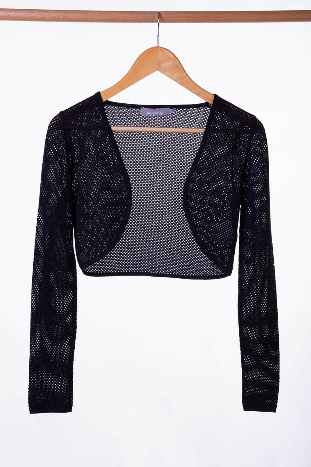 Peraluna BUTTERFLY BOLERO File Örgü Uzun Kol Triko Kadın Bolero - Siyah görsel 4