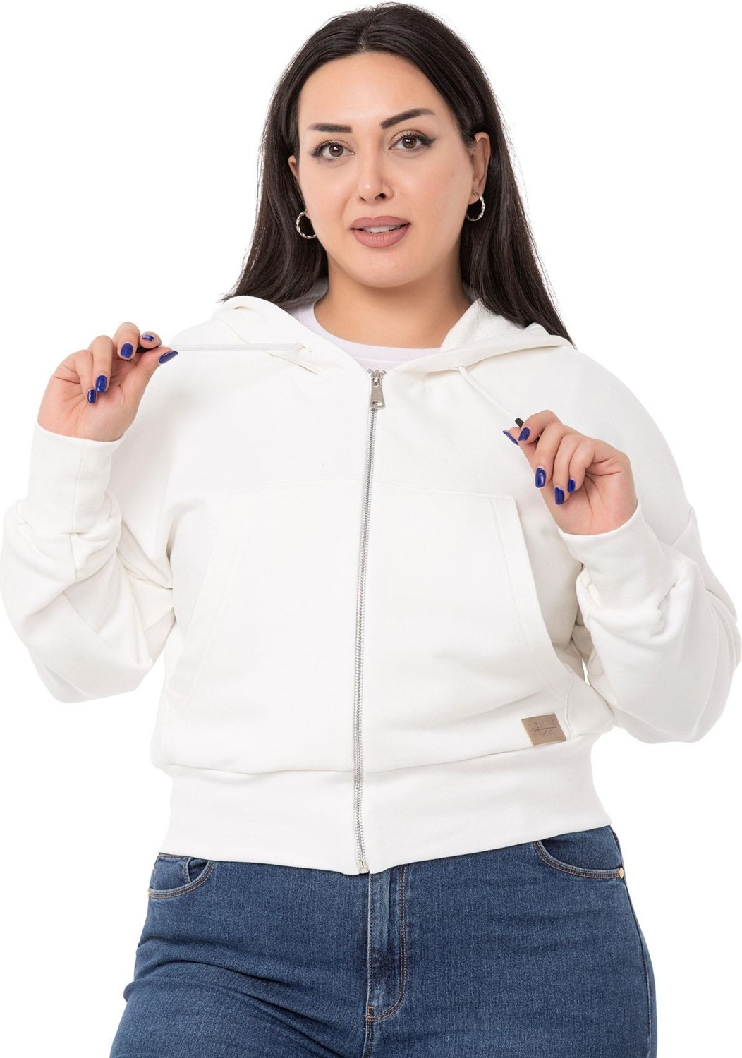 Disentis Modest Büyük Beden Kanguru Cepli Kapüşonlu Üç Iplik Kırmızı Sweatshirt