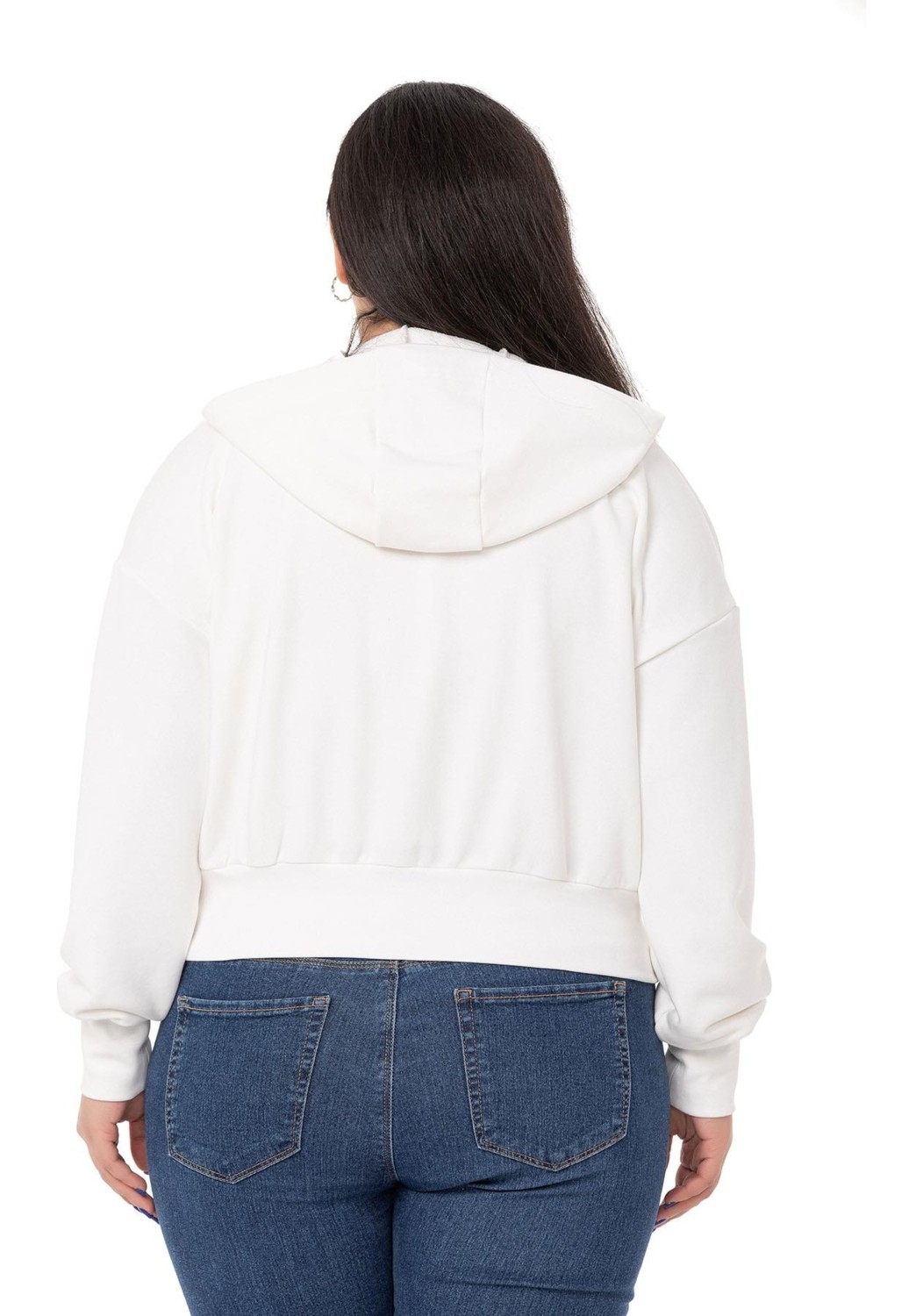 Disentis Modest Büyük Beden Kanguru Cepli Kapüşonlu Üç Iplik Kırmızı Sweatshirt görsel 3