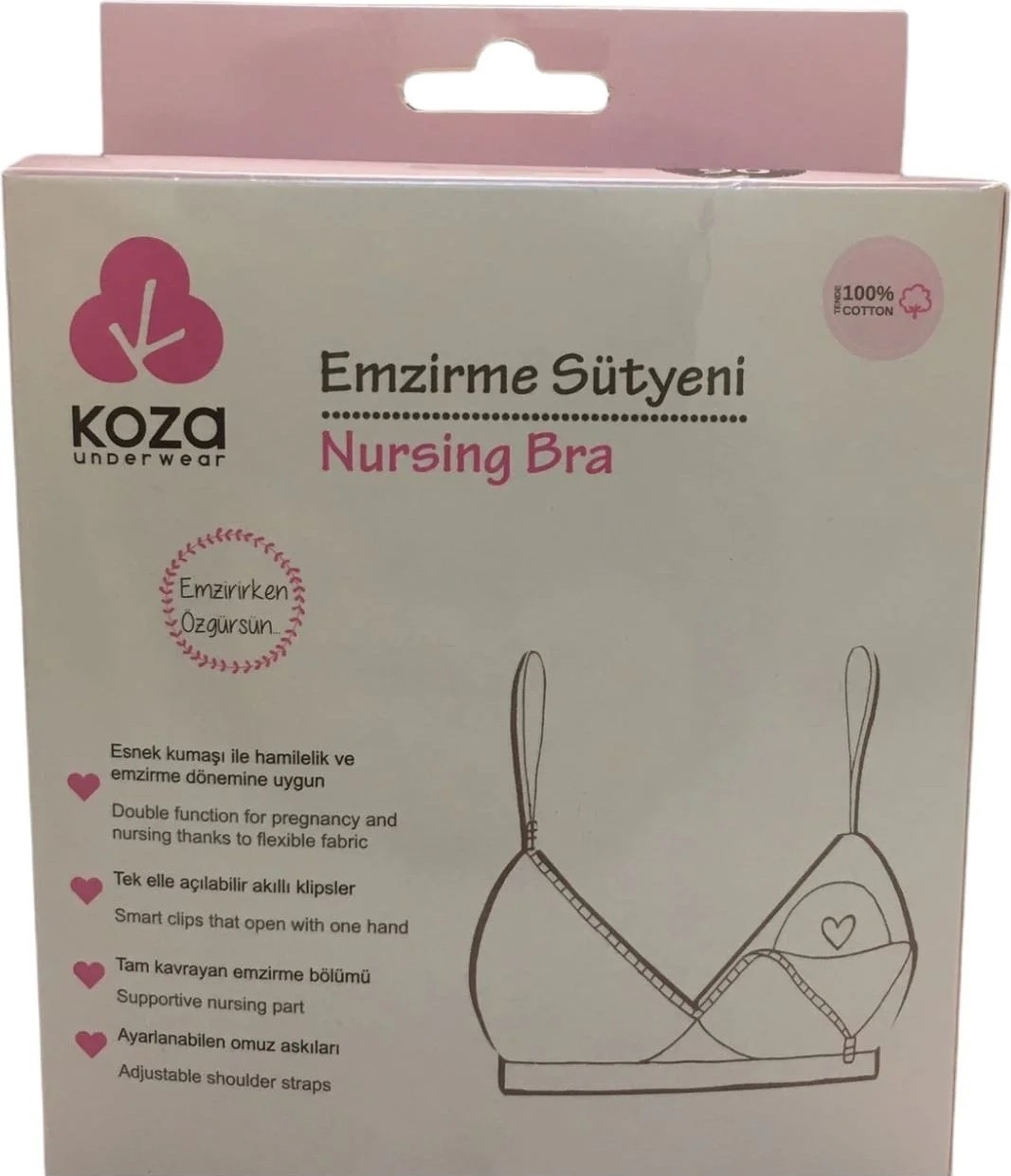 Özkan Underwear Koza 80082 Kadın Pamuklu Boş Kap Balensiz Hamile Lohusa Emzirme Sütyeni görsel 4
