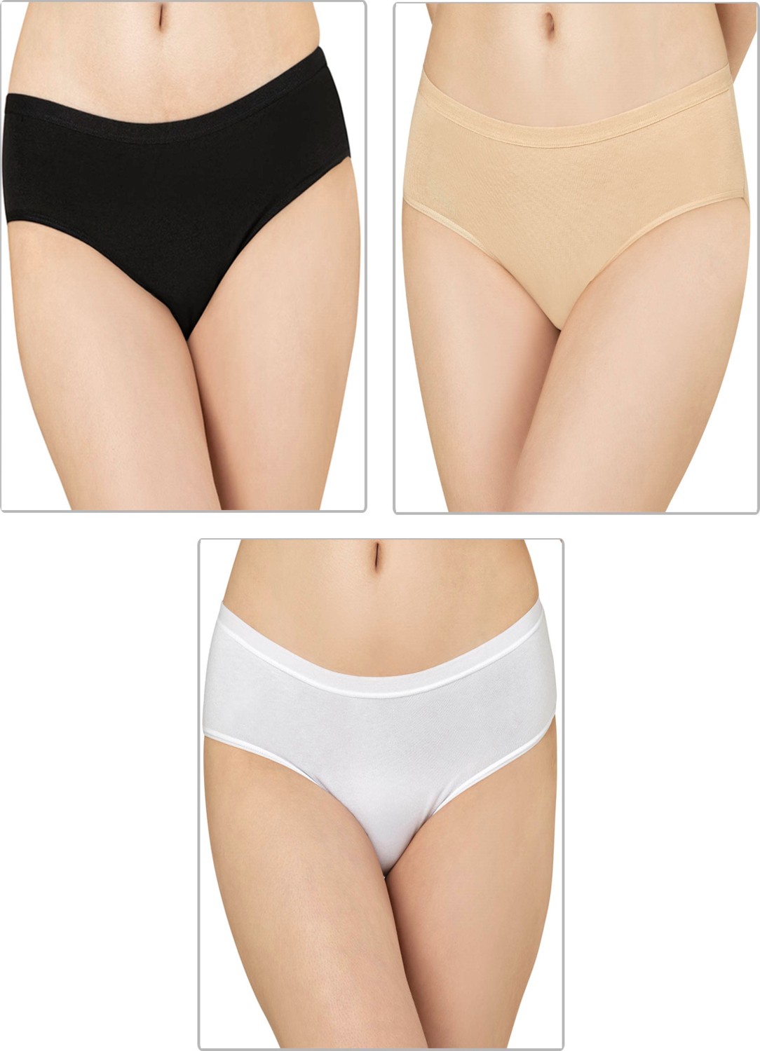 Özkan Underwear Özkan 26800 Kadın 3'lü Paket Pamuklu Büyük Beden Aralığı Esnek Yüksek Bel Battal Boy Bato Külot