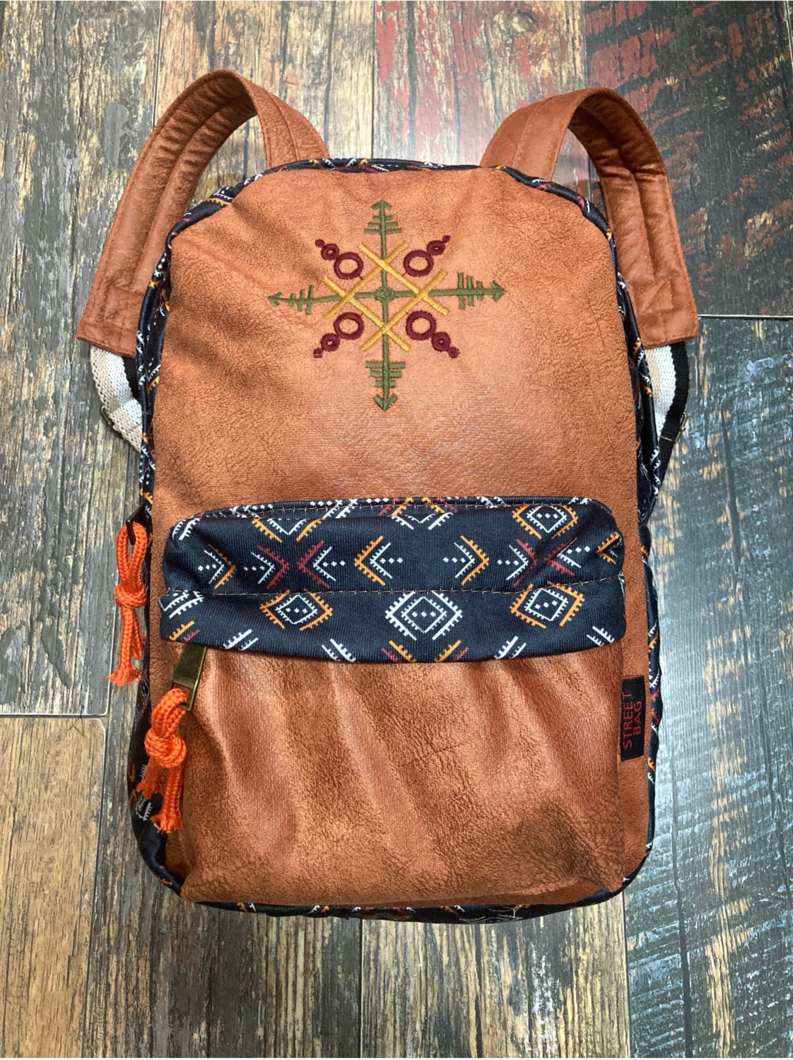 street&bagdnz Street Bag Nubi Etnik Otantik Desenli Nakışlı Sırt Çantası Bohem Sırt Çantası Günlük Kullanım Seyehat