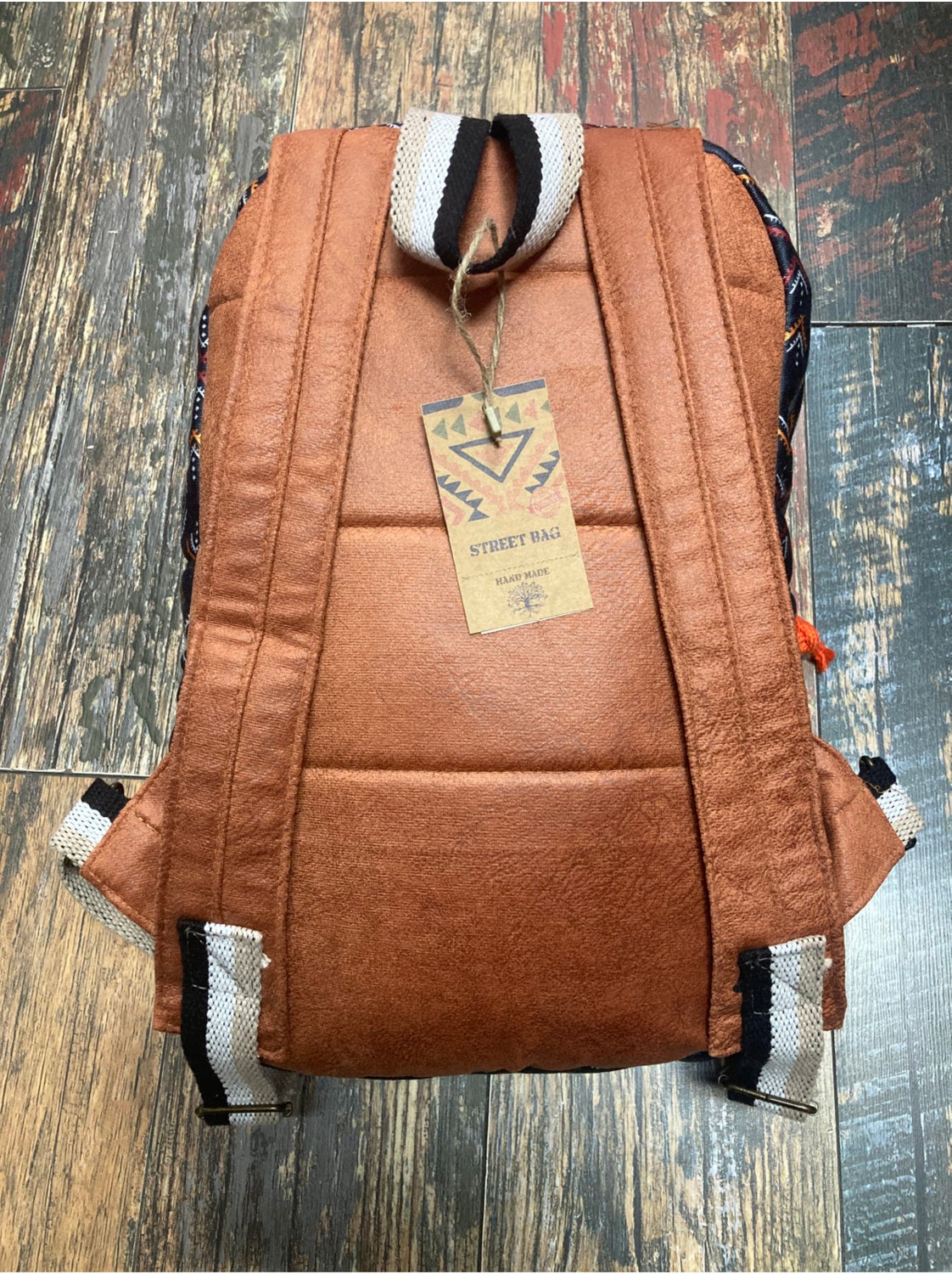 street&bagdnz Street Bag Nubi Etnik Otantik Desenli Nakışlı Sırt Çantası Bohem Sırt Çantası Günlük Kullanım Seyehat görsel 3
