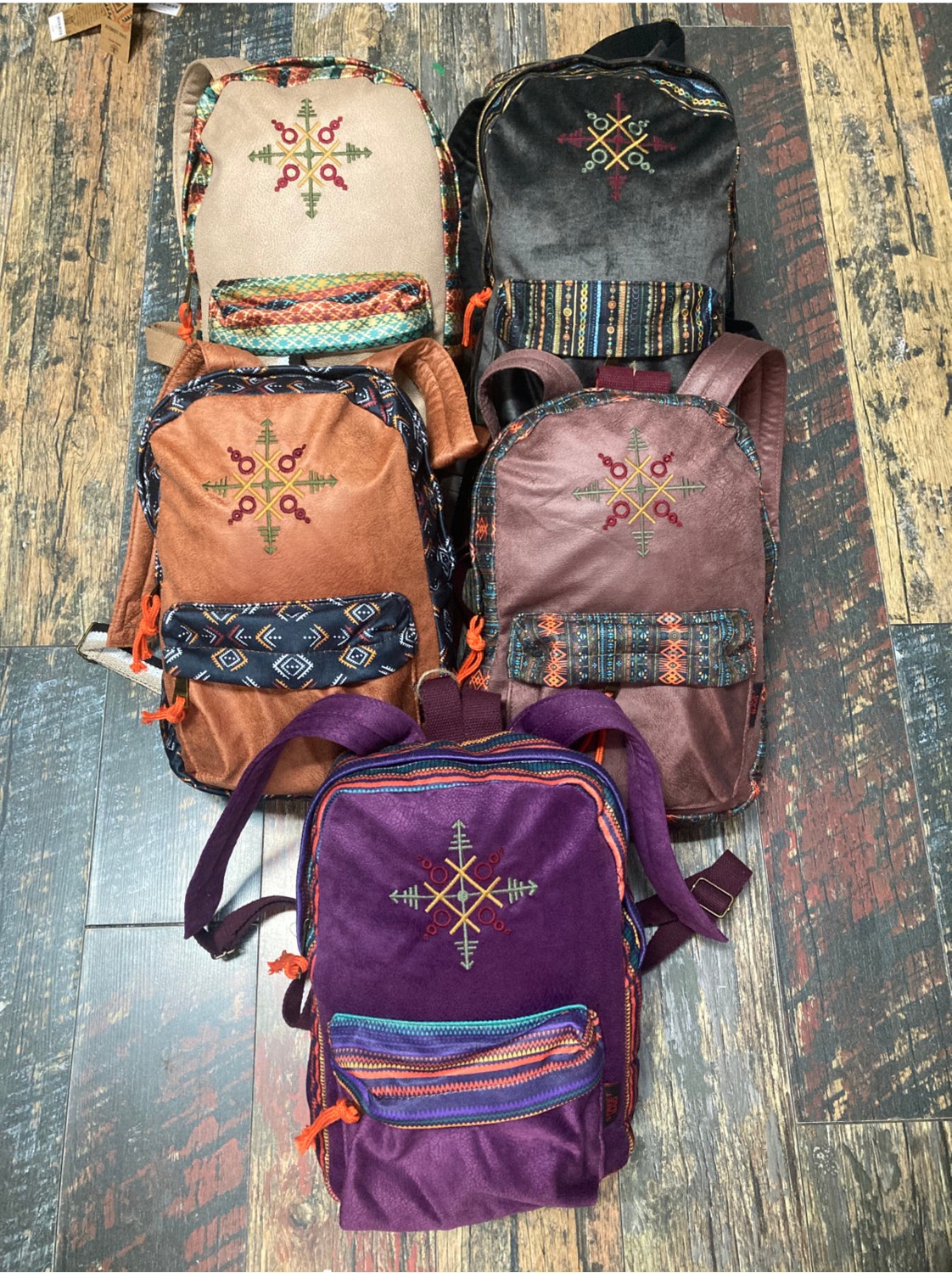 street&bagdnz Street Bag Nubi Etnik Otantik Desenli Nakışlı Sırt Çantası Bohem Sırt Çantası Günlük Kullanım Seyehat görsel 5