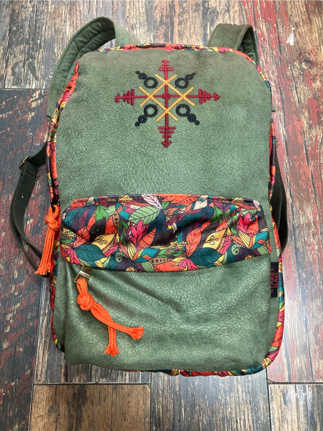 street&bagdnz Street Bag Nubi Etnik Otantik Desenli Nakışlı Sırt Çantası Bohem Sırt Çantası Günlük Kullanım Seyehat