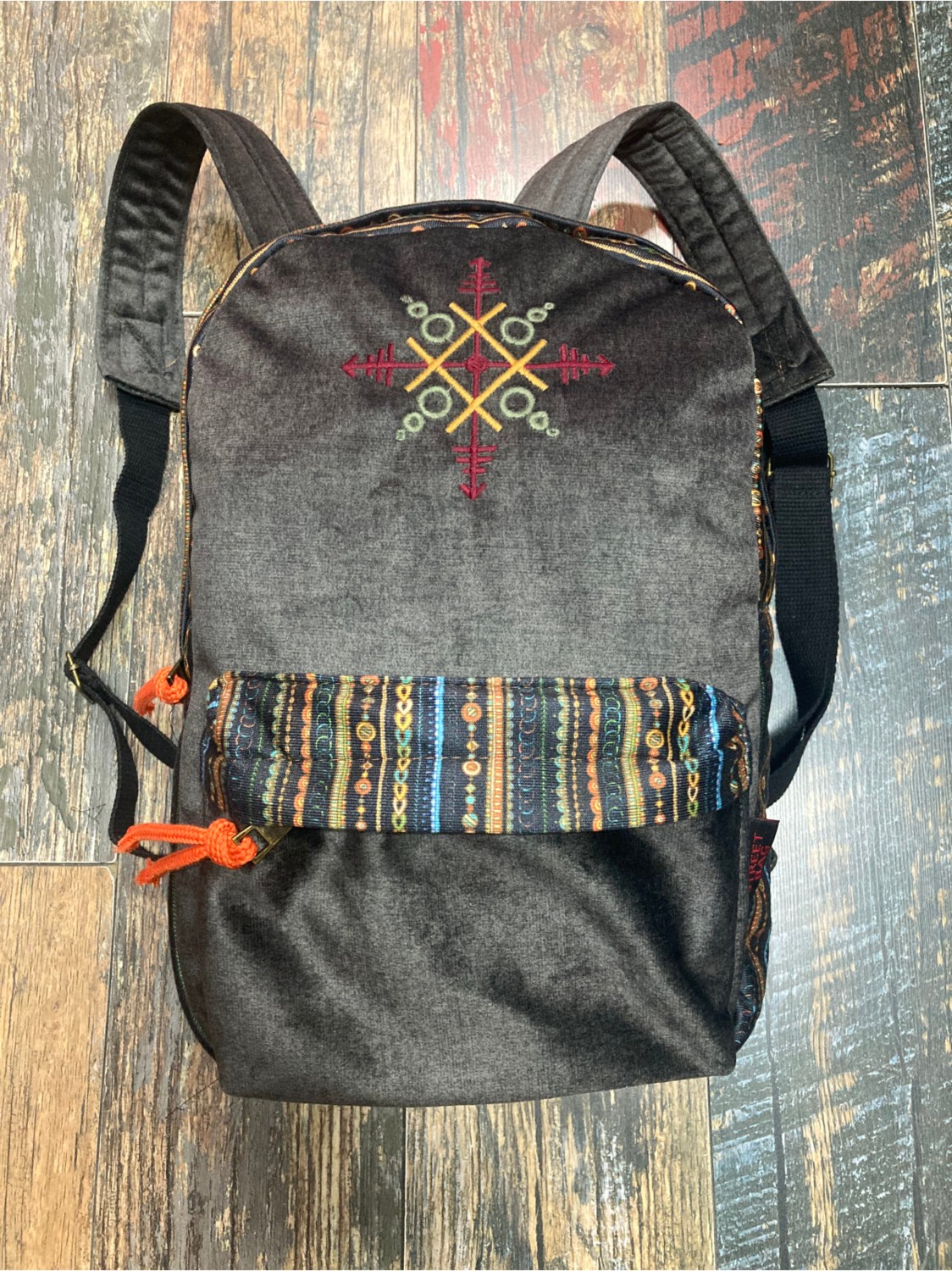 street&bagdnz Street Bag Nubi Etnik Otantik Desenli Nakışlı Sırt Çantası Bohem Sırt Çantası Günlük Kullanım Seyehat