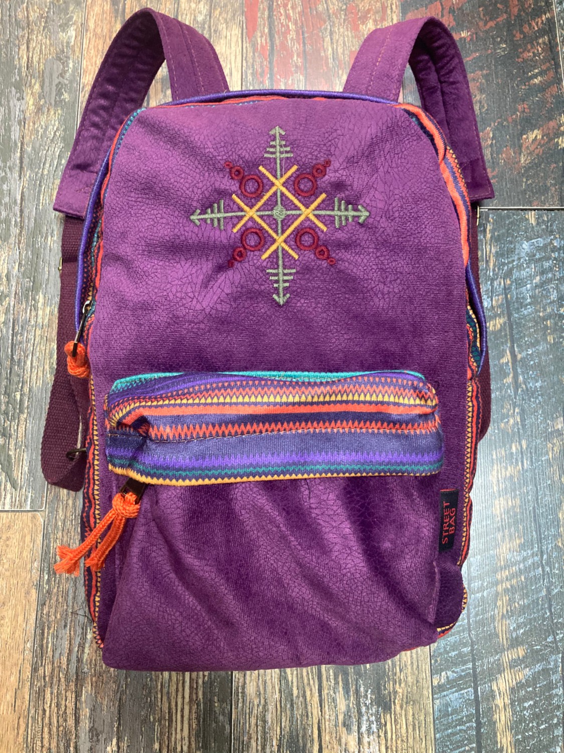 street&bagdnz Street Bag Nubi Etnik Otantik Desenli Nakışlı Sırt Çantası Bohem Sırt Çantası Günlük Kullanım Seyehat
