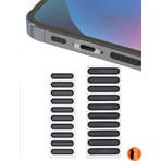 Erkugo 20 Adet Toz Önleyici Sticker iPhone Cep Telefonu Hoparlör İçin Siyah Mikrofiber