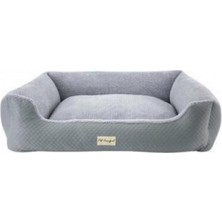 Pet Comfort Bravo Duo Köpek Yatağı Gri Peluş Xl 105 x 80 cm