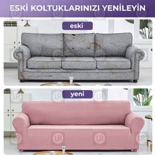 riselerhome Balpeteği 3 Kişilik Antrasit Lastikli Kanepe Örtüsü | Lastikli Koltuk Örtüsü | Koltuk Kılıfı Balpeteği Koltuk