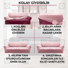 riselerhome Balpeteği 3 Kişilik Antrasit Lastikli Kanepe Örtüsü | Lastikli Koltuk Örtüsü | Koltuk Kılıfı Balpeteği Koltuk