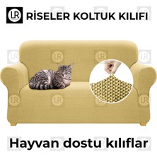 riselerhome Balpeteği 3 Kişilik Antrasit Lastikli Kanepe Örtüsü | Lastikli Koltuk Örtüsü | Koltuk Kılıfı Balpeteği Koltuk