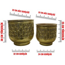 Tconcept Gold Renk Metal Vazo 2'li  Set