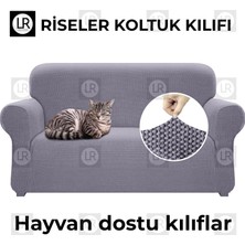 riselerhome Balpeteği 3 Kişilik Antrasit Lastikli Kanepe Örtüsü | Lastikli Koltuk Örtüsü | Koltuk Kılıfı Balpeteği Koltuk