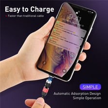 Papajack Gtwın Manyetik Mikro USB Kablosu iPhone 12 11 Pro Samsung Xiaomi Hızlı Şarj USB Tipi C Kablo Kordonu Mıknatıslı Şarj Usb-C Tel (Yurt Dışından)