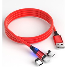 Papajack 3A Manyetik Sıvı Silikon Şarj Kablosu Hızlı Şarj USB C Tipi Kablo Cep Telefonu Kablosu Tel Veri Iletimi ile Xiaomi Için (Yurt Dışından)