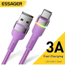 Papajack Essager 3A Hızlı Şarj Kablosu USB Tip C USB A Tipi C Kabloları Cep Telefonu Için Samsung Redmi Xiaomi Mi Veri Kablosu Şarj Cihazı Teli (Yurt Dışından)